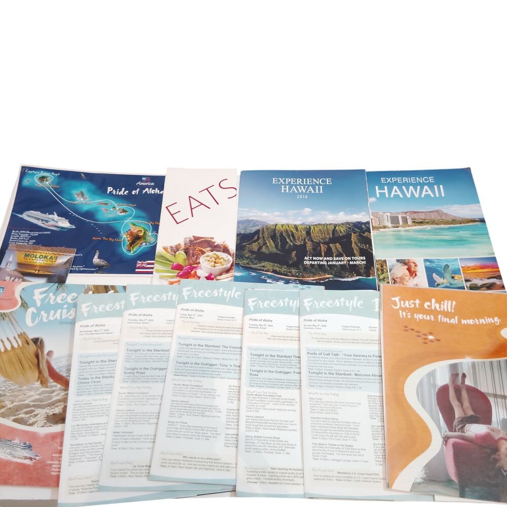 Vintage 2008 Norwegian Cruise Line Hawaiian Cruise Ephemera Lot